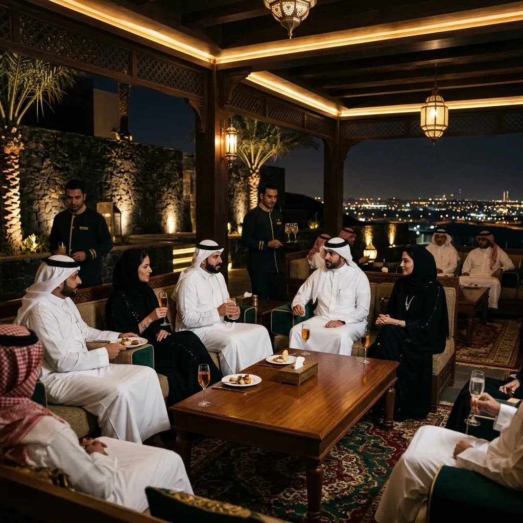 Exclusive luxury private VIP event in Saudi Arabia at night